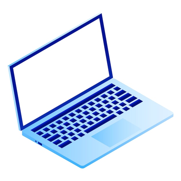 Ícone de laptop moderno Isométrico do ícone de vetor de laptop moderno para web design isolado em fundo branco