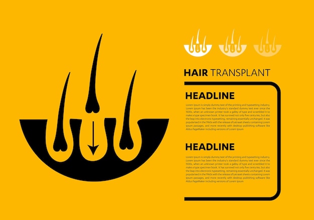 Ícone de logotipo de dermatologia de cuidados capilares transplante de alopecia ilustração vetorial