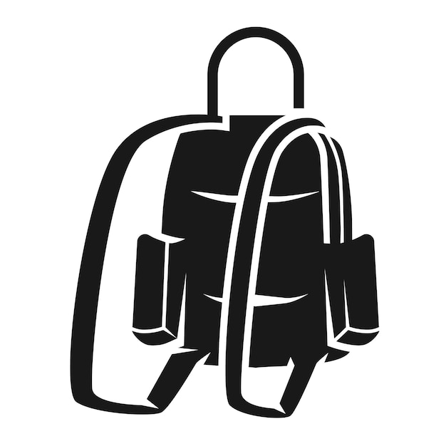 Ícone de mochila escolar simples ilustração do ícone vetor de mochila escolar para web design isolado em fundo branco