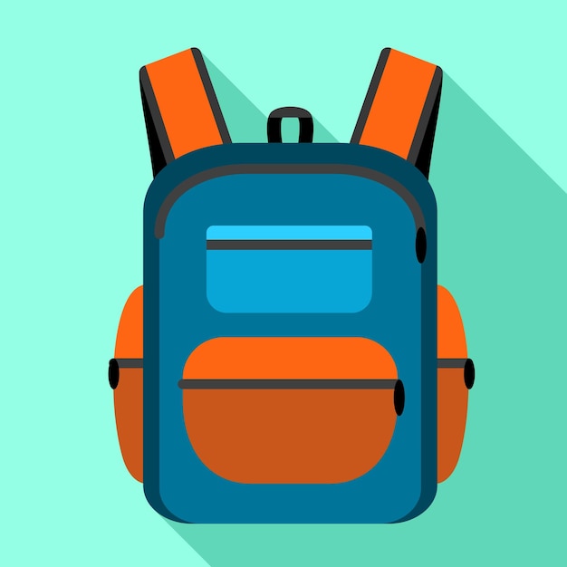 Ícone de mochila Ilustração plana de ícone vetorial de mochila para design web