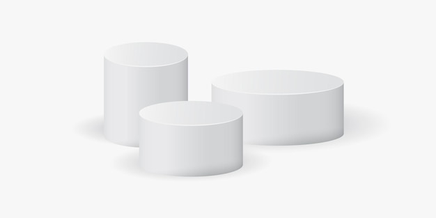 Ícone de modelo de cilindro em estilo simples Suporte ilustração vetorial de pódio em fundo branco isolado Conceito de negócio de sinal de plataforma de galeria
