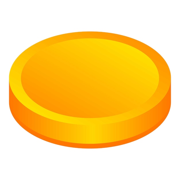 Ícone de moeda de ouro Isométrico de ícone vetorial de moeda de dourado para design web isolado em fundo branco