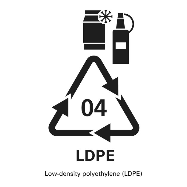 Ícone de polietileno de baixa densidade Ilustração simples do ícone vetorial de polietileno de baixa densidade para web design isolado no fundo branco