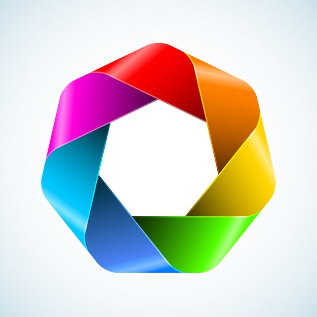 Ícone de polígono abstrato arco-íris.