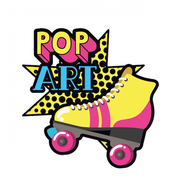 Ícone de pop art de patins
