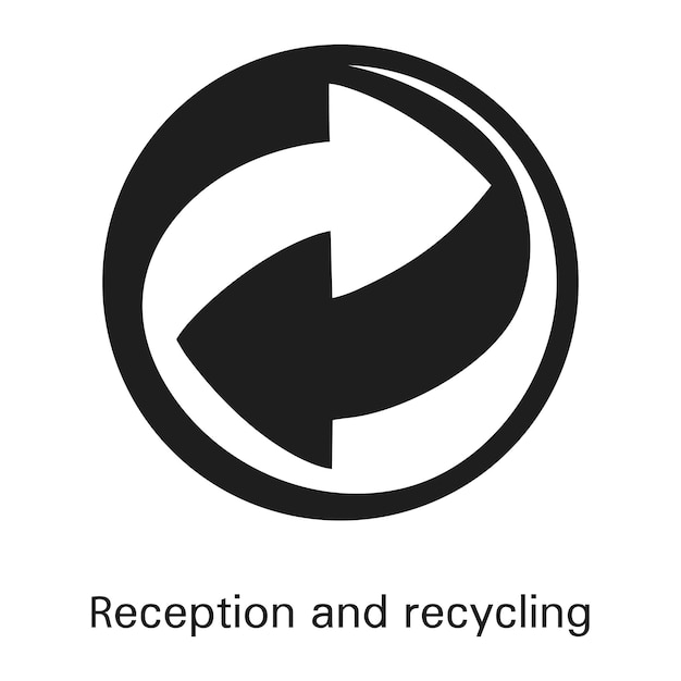 Ícone de recepção e reciclagem Ilustração simples de ícone de vetor de recepção e reciclagem para web design isolado no fundo branco