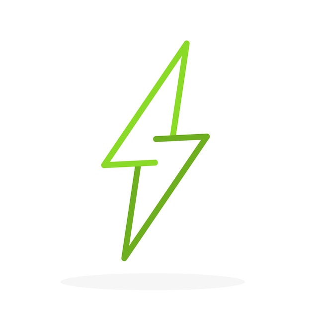 Ícone de relâmpago Símbolo elétrico verde Ilustração vetorial Elemento de design de logotipo conceitual