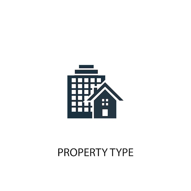 Ícone de tipo de propriedade. Ilustração de elemento simples. Projeto de símbolo de conceito de tipo de propriedade. Pode ser usado para web e celular.