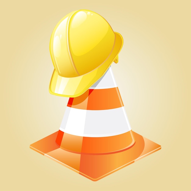 cone de tráfego e vetor de leme