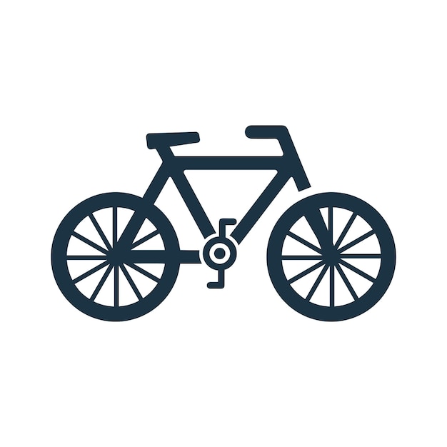 Ícone de viagem de bicicleta em bicicleta Gráficos vetoriais cinzentos
