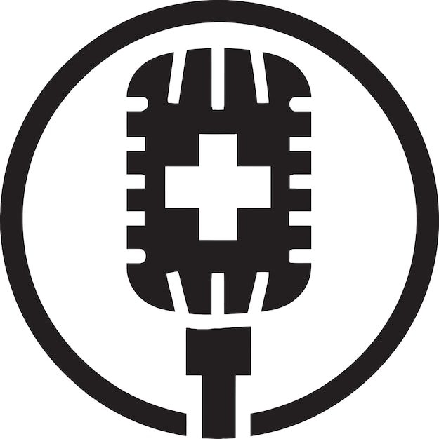 Ícone do logotipo do microfone de diafragma grande