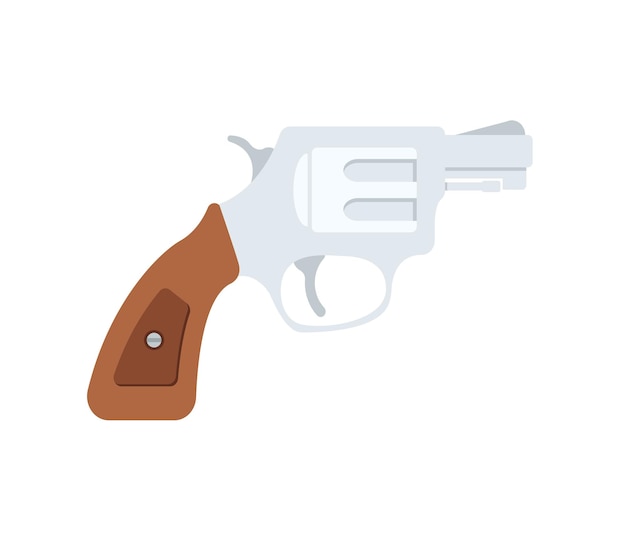 Ícone isolado de vetor de revólver. Ilustração de emojis. Emoticon de vetor de pistola