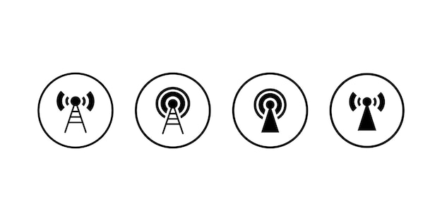 Ícone moderno com antena preta para web e design de aplicativos Ilustração de sinal Wifi