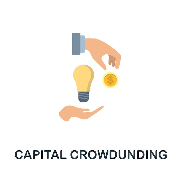 Ícone plano Capital Crowdunding Sinal simples da coleção de crowdfunding Ilustração do ícone Creative Capital Crowdunding para infográficos de web design e muito mais