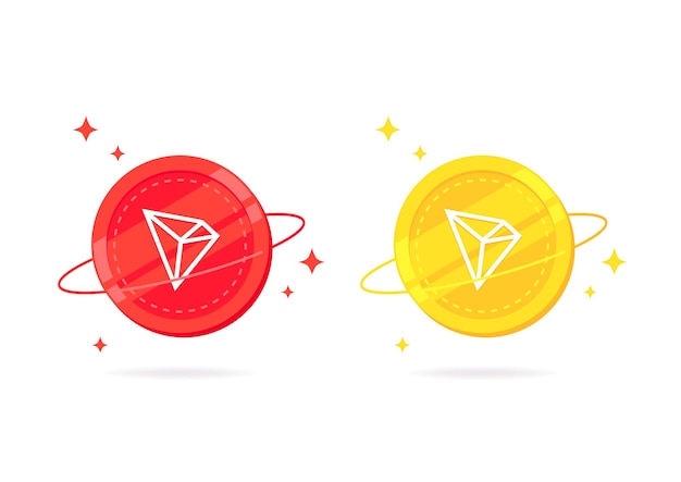 Ícone plano da moeda TRON TRX isolado no fundo branco