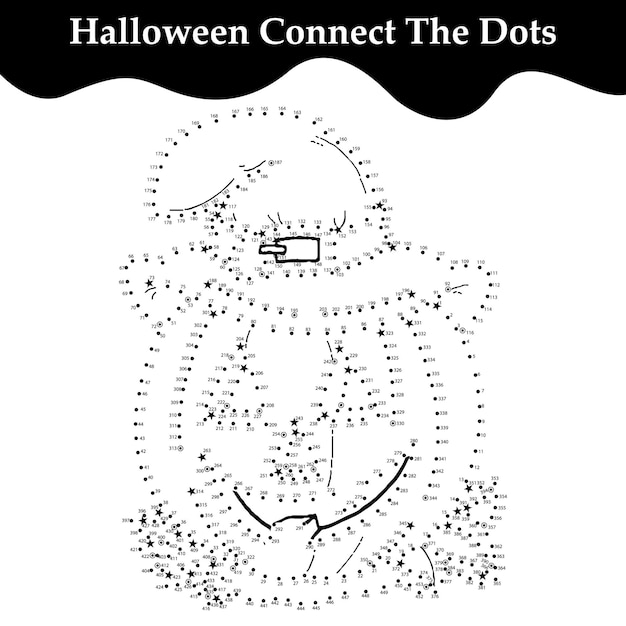 Conecte os pontos halloween para colorir