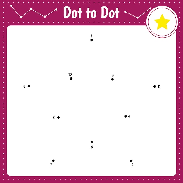 Conecte os pontos star dot to dot jogo educacional livro de colorir para planilha de atividades para crianças