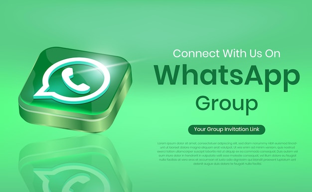 Vetor conecte-se conosco no grupo whatsapp whatsapp 3d logo para banner de mídia social