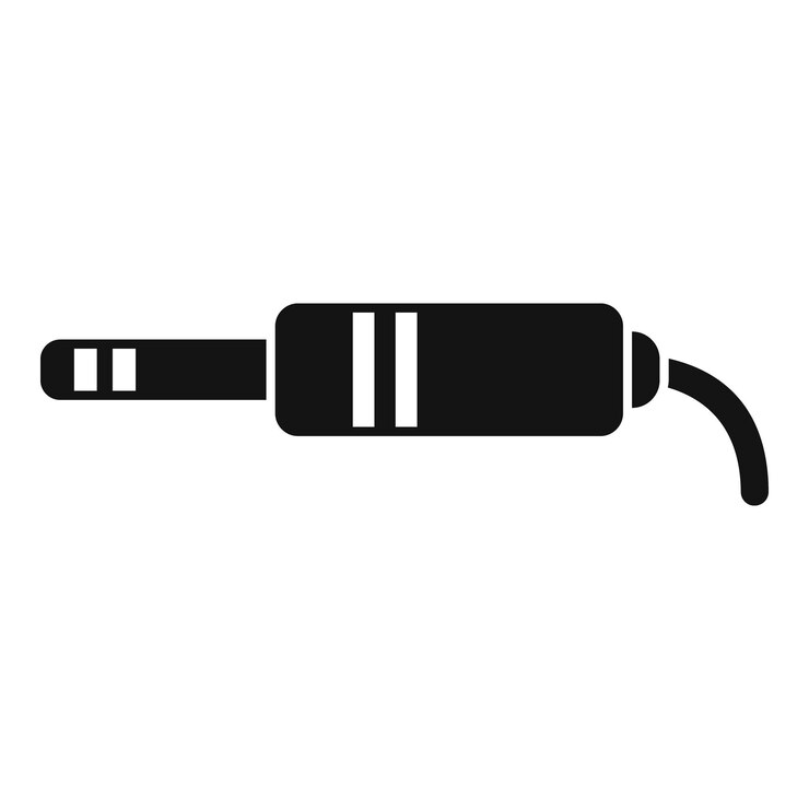 Vetor conector de tomada de áudio com cabo de ligação ao dispositivo