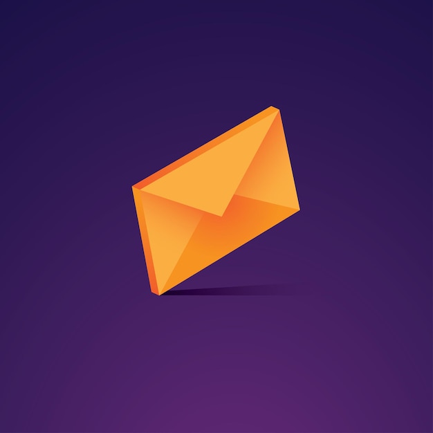 Ícones de envelope de correio com fundo roxo