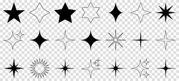 Ícones de estrelas brilhantes