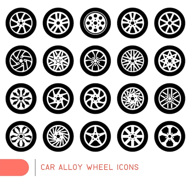 Ícones de rodas de liga de carro