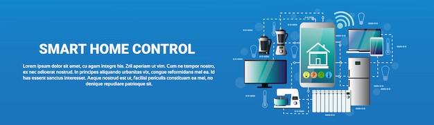 Ícones home espertos da aplicação de Smartphone do sistema de controle do conceito da automatização dos dispositivos