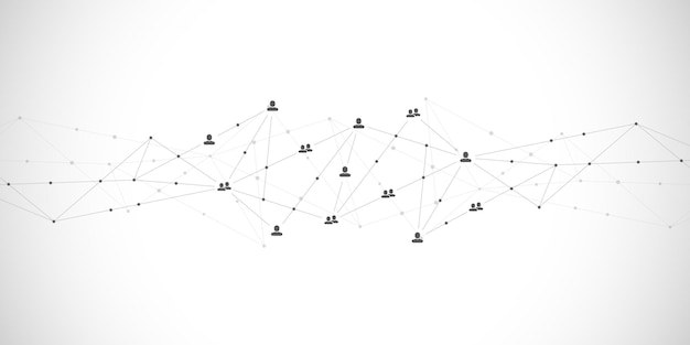 Vetor conexão de pessoas e ilustração vetorial de rede social de conceito de comunicação
