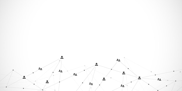 Vetor conexão de pessoas e ilustração vetorial de rede social de conceito de comunicação