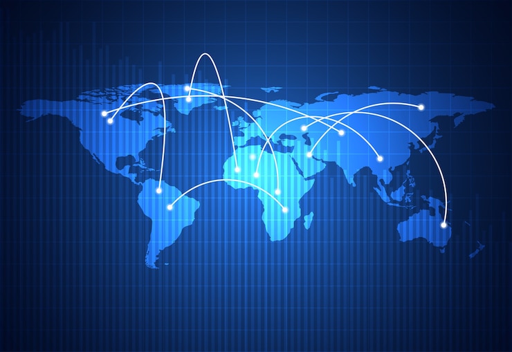 Vetor conexão do mundo