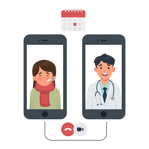 Conexão entre paciente e médico por telefone