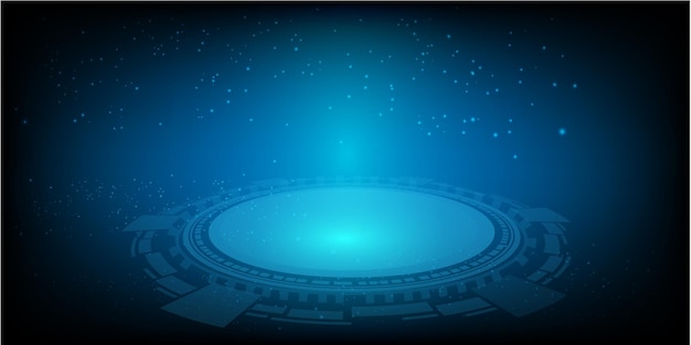 conexão hud circular com fundo de site moderno futurista de placa de circuito ou vetor de capa