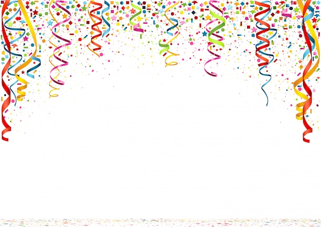 Confete colorido sobre fundo branco