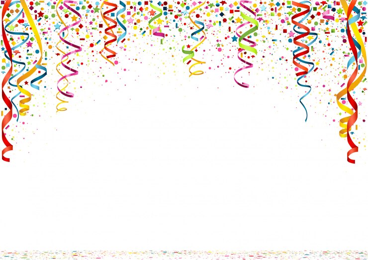 Vetor confete colorido sobre fundo branco