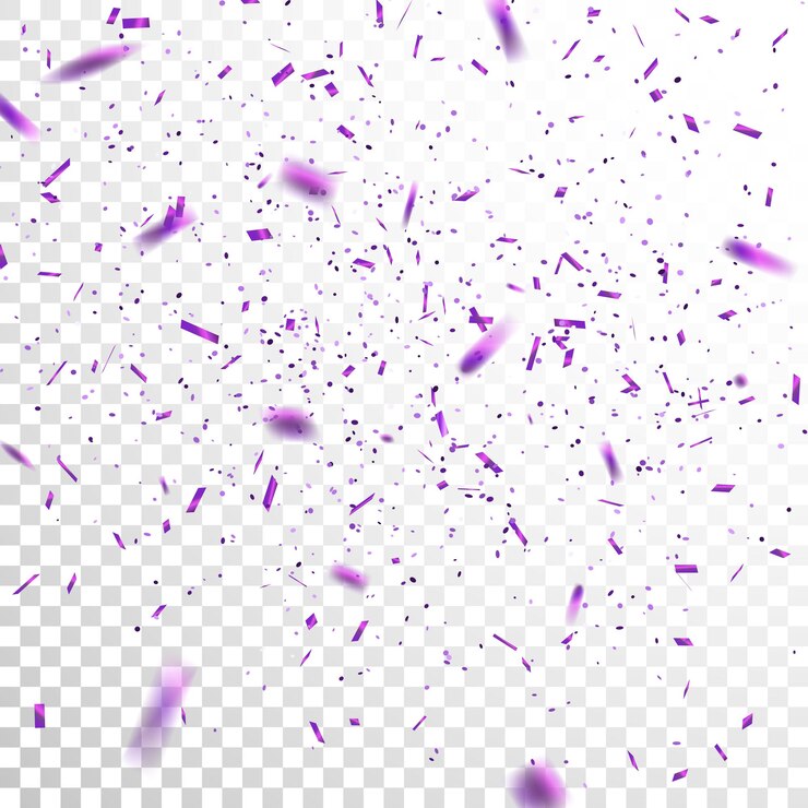 Confete festivo isolado em transparente