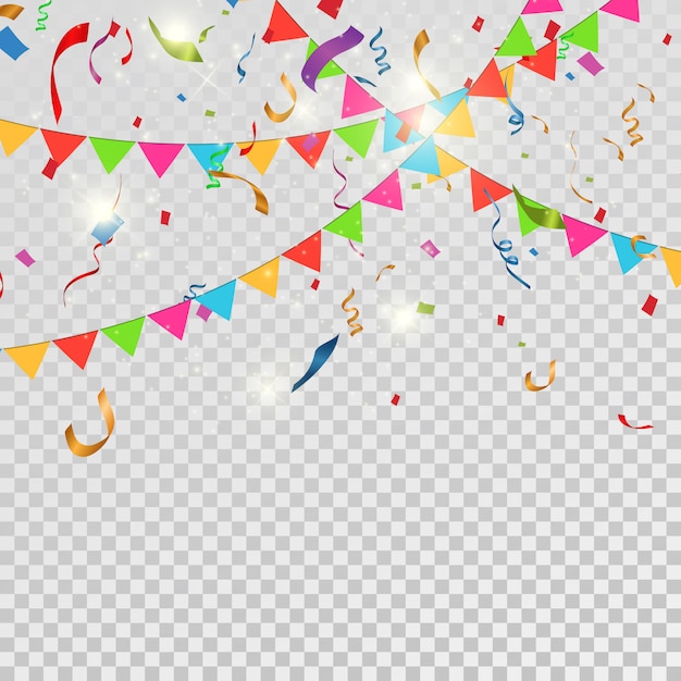 Confetes coloridos espalhados. Fundo festivo de aniversário. Feriado. ilustração.
