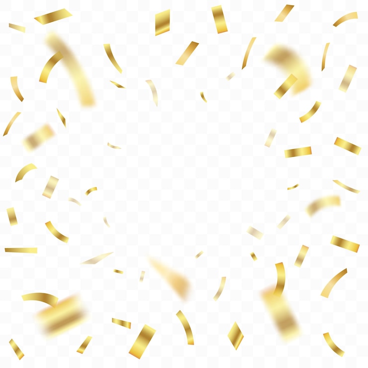 Vetor confeti de fundo impressionante confeti roxo e dourado que zigzague para a celebração