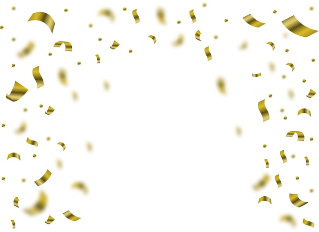 Confeti dourado em fundo transparente brilhante elegante