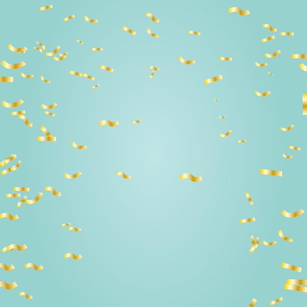 Confeti voador dourado fundo de celebração azul-verde