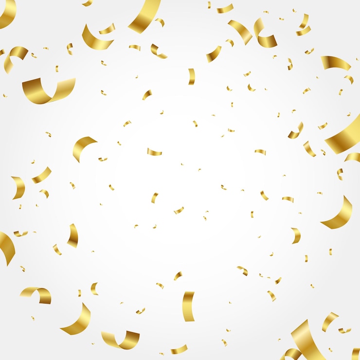 Vetor confetti dourado