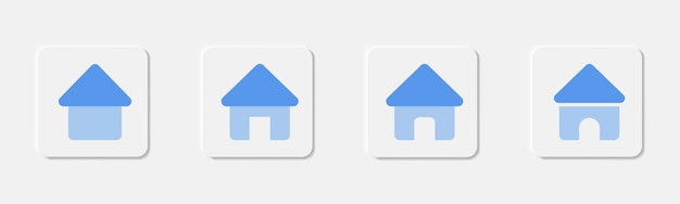 Vetor configuração de ícone de casa símbolo de casa em plano ícone de casa em azul silueta da casa em plano
