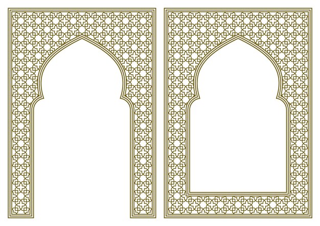 Vetor configurar dois quadros retangulares do padrão árabe a proporção tamanho a4