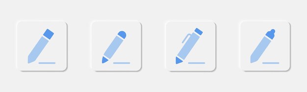 Vetor configurar ícones editar o símbolo da caneta em plano editar o lápis em plano escrever símbolo ícones da caneta azul