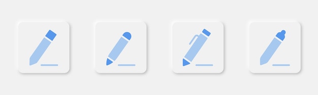 Vetor configurar ícones editar o símbolo da caneta em plano editar o lápis em plano escrever símbolo ícones da caneta azul