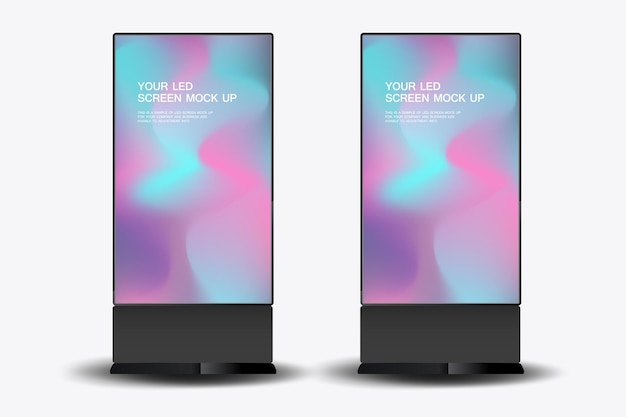 Configure dois ecrãs LED mockup apresenta um design de alto contraste ousado com exibido de forma proeminente