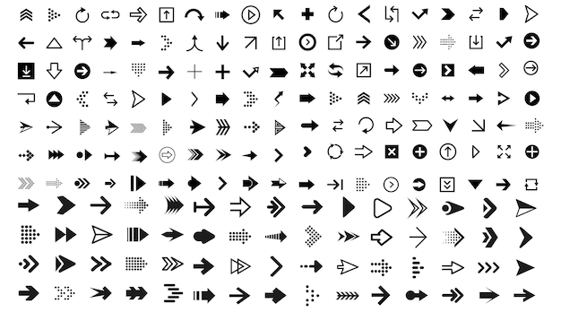 Vetor configure ícones ícone de flecha coleção de vetores de flecha cursor de flechas simples modernas ilustração vetorial