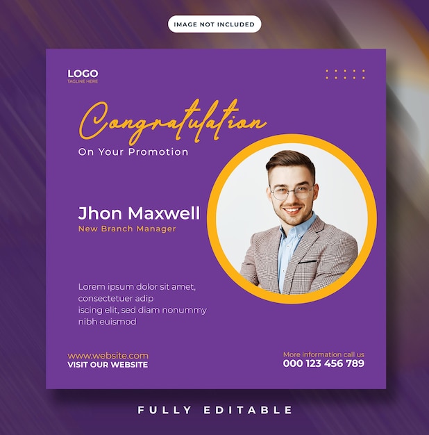 Congratulações design de postagem de mídia social ou design de banner do Instagram