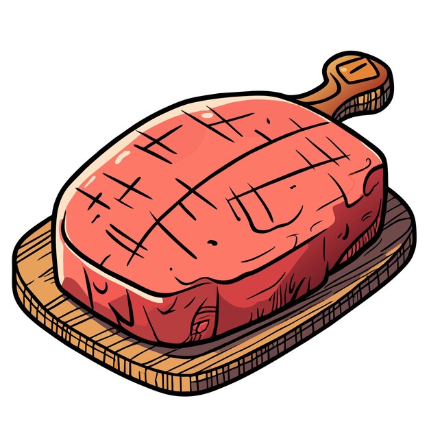 Conheça bife desenhado à mão plano elegante adesivo de desenho animado conceito de ícone ilustração isolada