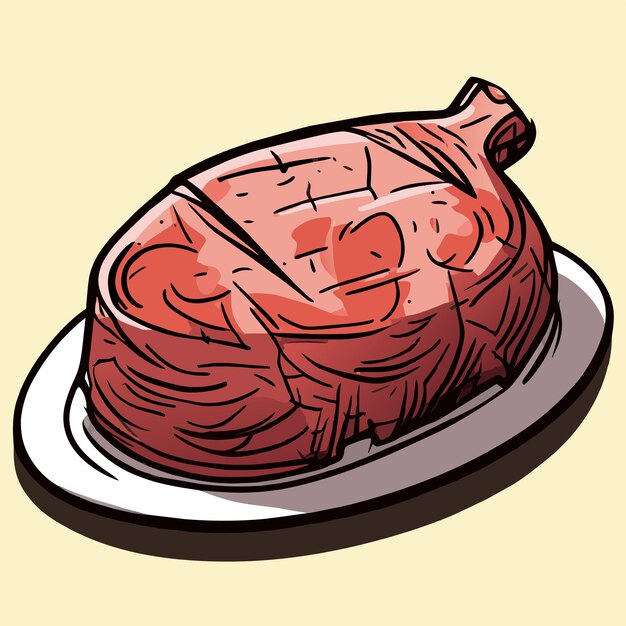 Vetor conheça bife desenhado à mão plano elegante adesivo de desenho animado conceito de ícone ilustração isolada