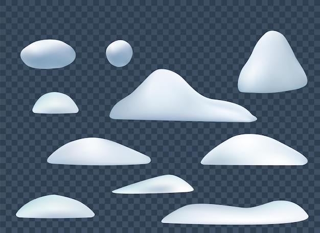 Conjunto 3d de bonés de neve